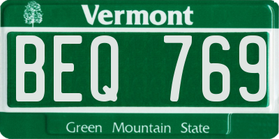 VT license plate BEQ769