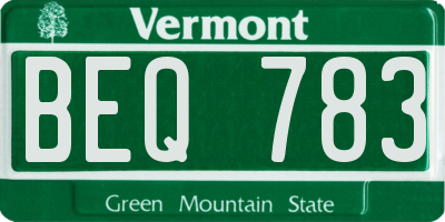 VT license plate BEQ783