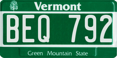 VT license plate BEQ792