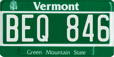 VT license plate BEQ846
