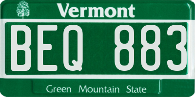 VT license plate BEQ883