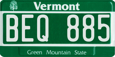 VT license plate BEQ885