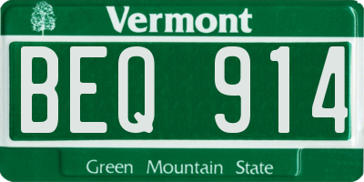 VT license plate BEQ914