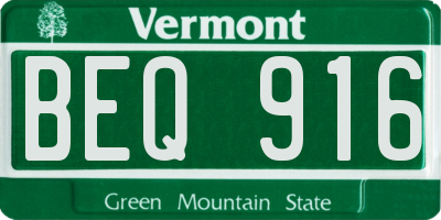 VT license plate BEQ916