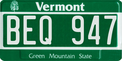 VT license plate BEQ947