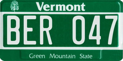 VT license plate BER047