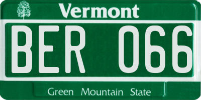 VT license plate BER066