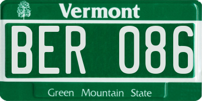 VT license plate BER086
