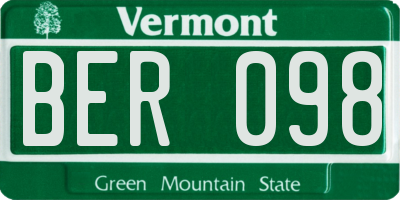 VT license plate BER098