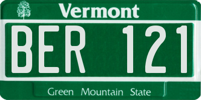 VT license plate BER121