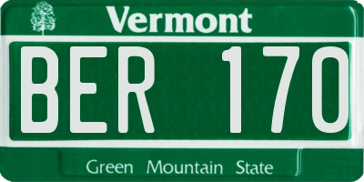VT license plate BER170