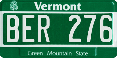 VT license plate BER276