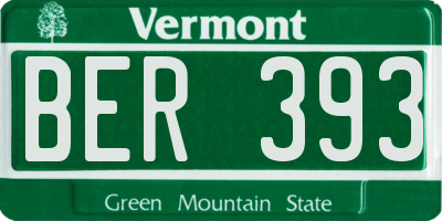 VT license plate BER393