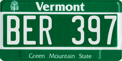 VT license plate BER397