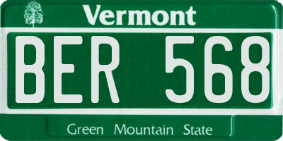 VT license plate BER568
