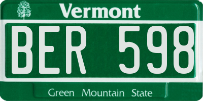VT license plate BER598