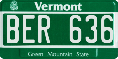 VT license plate BER636