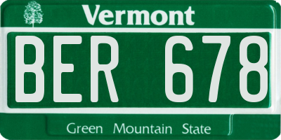 VT license plate BER678