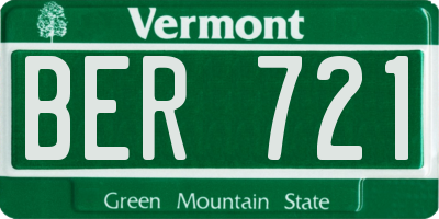 VT license plate BER721