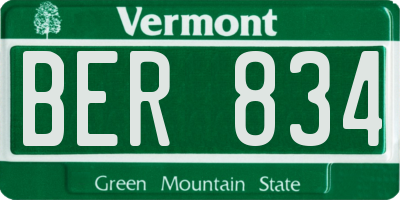 VT license plate BER834