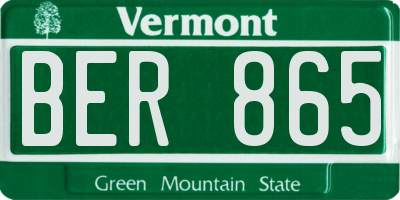 VT license plate BER865