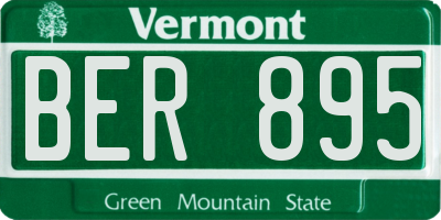 VT license plate BER895