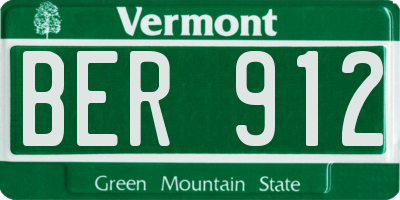 VT license plate BER912
