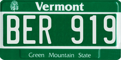 VT license plate BER919