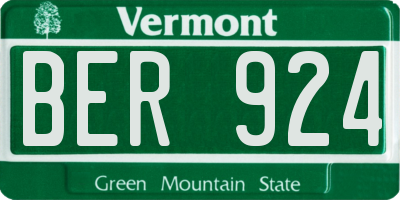 VT license plate BER924