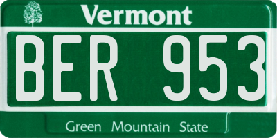VT license plate BER953