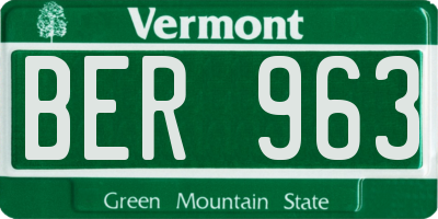 VT license plate BER963