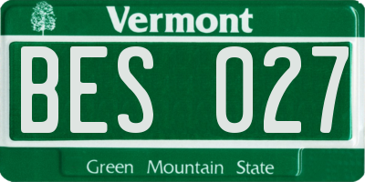 VT license plate BES027
