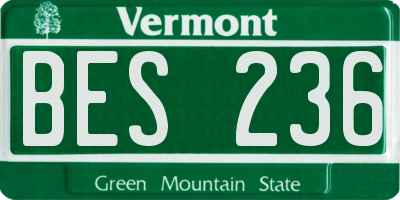 VT license plate BES236