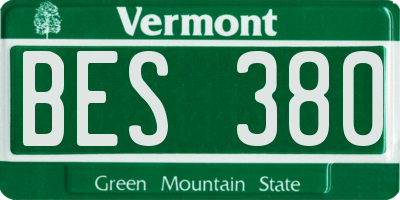 VT license plate BES380