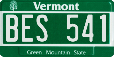 VT license plate BES541