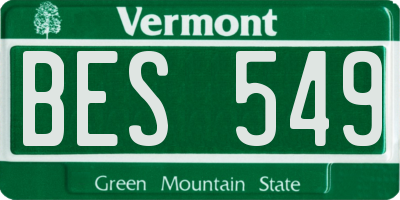 VT license plate BES549