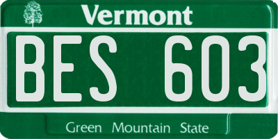 VT license plate BES603