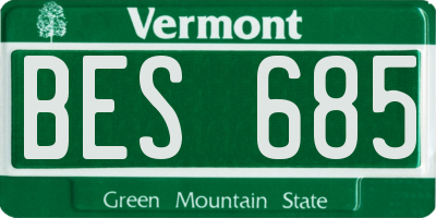 VT license plate BES685