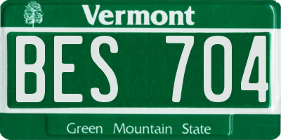 VT license plate BES704