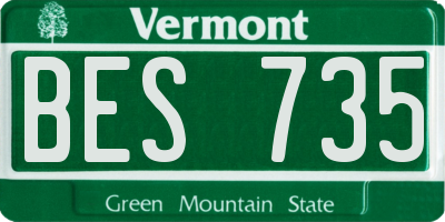 VT license plate BES735