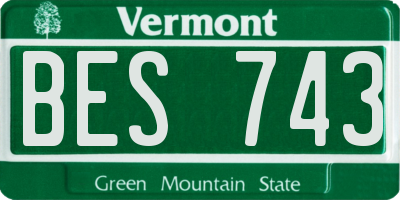 VT license plate BES743