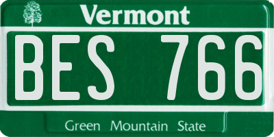 VT license plate BES766