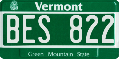 VT license plate BES822