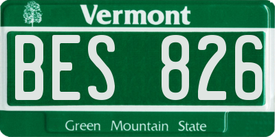 VT license plate BES826