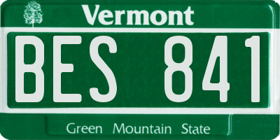 VT license plate BES841