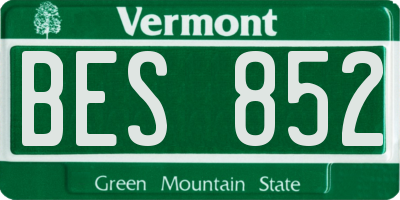 VT license plate BES852