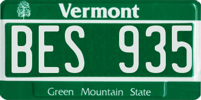 VT license plate BES935