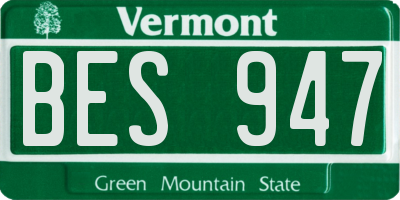 VT license plate BES947