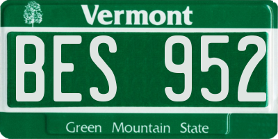 VT license plate BES952