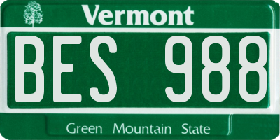 VT license plate BES988